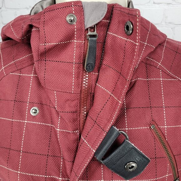 Burton Red Check Dryride Faux Fur Lined Insulated Dream Jacket Size Small S - Picture 16 of 16